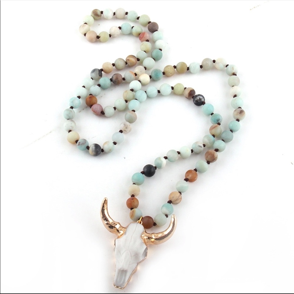 Just in!  Boho amazonite steer necklace - Picture 2 of 6